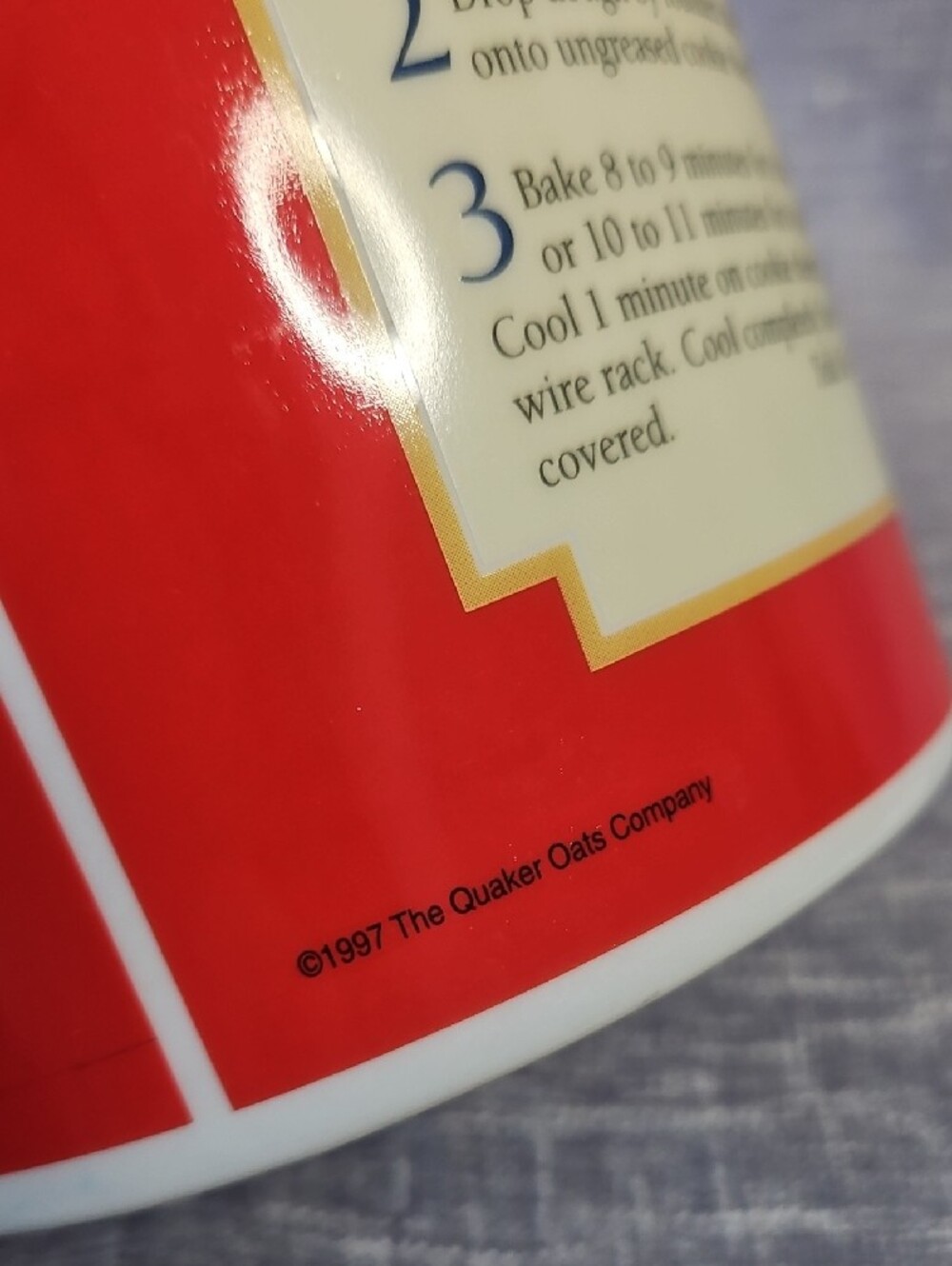 1997 Quaker Oats 120th Anniversary Ceramic Cookie Jar Canister w/ Lid - Picture 9 of 12